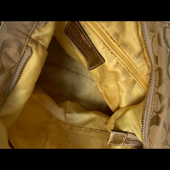 VINTAGE COACH POPPY 2010 TOTE 2/WAY BEIGE CANVAS - Picture 9 of 13